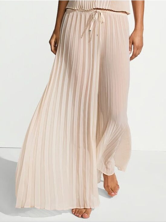 Victoria's Secret Other - Victoria's Secret Swim Beachwear Pleated Chiffon Pants Sz Med NWT